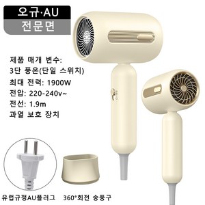 GOYES 가정용 헤어드라이기 1900W 건조 경량 원형 헤어드라이기