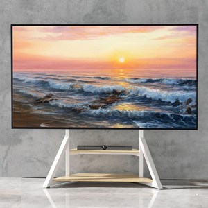 UNHO 특대형 TV스탠드 높이조절 65-100인치 거치대 철제+우드