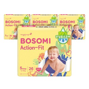 보솜이 액션핏 팬티형 기저귀 공용, 5단계, 104매