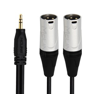 맥라인 스테레오 3.5 mm to 2XLR / Male 캐논 Y 변환 오디오 음향 케이블 이어폰 단자 스피커 앰프 믹서 연결선 McLine MC-HA48