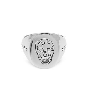 알렉산더맥퀸 스컬 엠보스드 시그넷 링, Italy 19(KR M), 실버계열