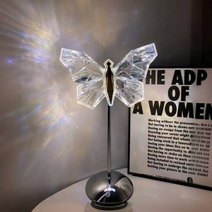 BEIBEI 무드등 침실 조명등 크리스탈 나비 USB 단 스탠드 나비식탁등