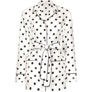 돌체앤가바나 폴카 도트 실크 파자마 상의, 화이트계열+블랙계열, Italy 48(KR 77)