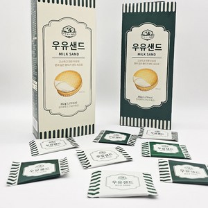 제주 아침미소 목장 우유샌드 (대) 밀크쿠키 간식 선물, 252g, 1개