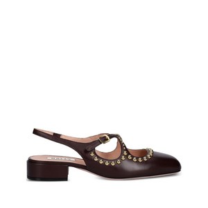 발리 발레리나 스터드 슬링백 펌프스, Europe 37(KR 240), 브라운계열
