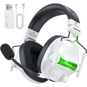 WESEARY WG2 가상 7.1 게이밍 헤드셋 PS4 PS5 2.4G 무선 헤드폰 노이즈 캔슬링 마이크