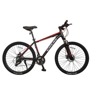 [지멘스 자전거] 시마노EN 알루미늄프레임 MTB 자전거 원터치변속21단 기계식디스크, 170cm, 블랙+레드