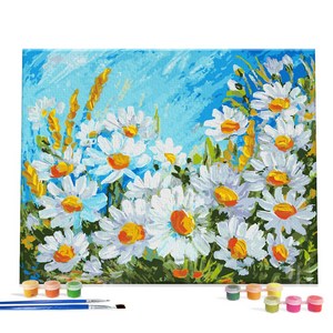 아이러브페인팅 DIY캔버스형 그림그리기 40x50cm 들국화 풍경, 단품