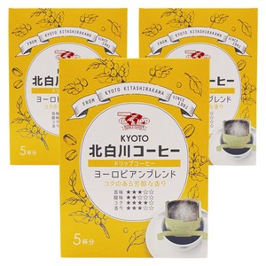 WORLD COFFEE 교토 기타시라카와 커피 드립커피 유로피안 블렌드, 8g, 5개입, 3개