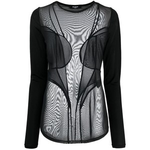 발망 세미 시스루 패널 탑, 블랙계열, Standard S(KR 55)