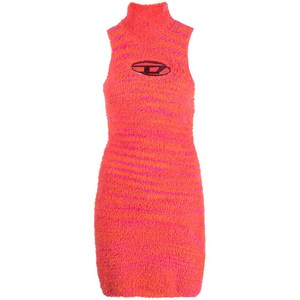 디젤 로고 장식 타월 드레스, 핑크계열+오렌지계열, Standard XS(KR 44)