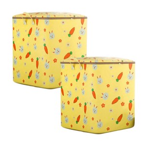 특대형 이불 보관함 정리함 의류 옷 장난감 이사 가방 수납함 리빙박스 장난감 파우치 보관 케이스 커버 주머니 인사이드리빙, 2개, 토끼