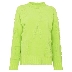 보테가 베네타 알파벳 모티프 셔닐 스웨터, 그린계열, Standard S