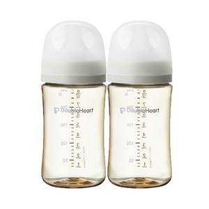 더블하트 PPSU 젖병 트윈팩(2입) 베이직 모먼트 디어프렌즈, 오후의베이지, 240ml, 1개