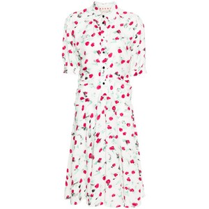 마르니 레버리 프린트 크레이프 미디 드레스, 화이트계열+핑크계열, Italy 38(KR 44-55)