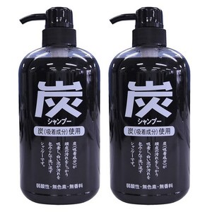 Jun Cosmetic 숯 샴푸, 600ml, 2개