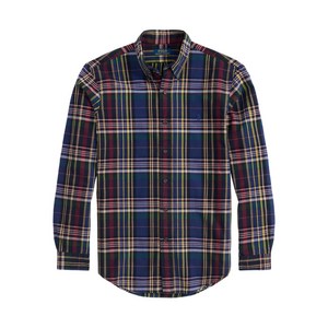 폴로랄프로렌 브러시드 플레이드 셔츠, 블루계열+레드계열, Standard S(KR 37)