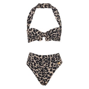 발망 레오파드 프린트 비키니 세트, 베이지계열+블랙계열, France 42(KR 77)