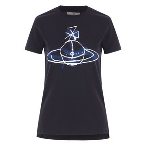 비비안웨스트우드 구체 프린트 티셔츠, 블랙계열+블루계열, Standard S(KR 55)