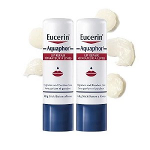 (캐나다 직송) EUCERIN AQUAPHOR 립밤 리페어 스틱 듀오 팩 건조하고 갈라진 입술용 4.8g Aquapho 립 논-코메도제닉 무향, 2개