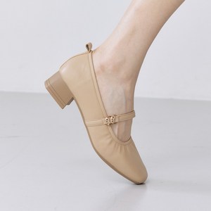 슈리오 여성 셔링스트랩 발편한 골드링 메리제인 단화 4cm