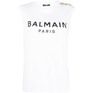 발망 로고 프린트 디테일 탱크 탑, 화이트계열, Standard S(KR 55)