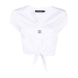 돌체앤가바나 돌체앤가바나 DG 매듭 프런트 티셔츠, 화이트계열, Italy 48(KR 77)