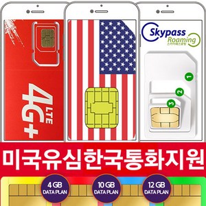 미국유심 미국유심칩 10gb 쓰리심 데이터 전용유심 at&t tmobile 스카이패스로밍, 택배수령, 29일-3GB