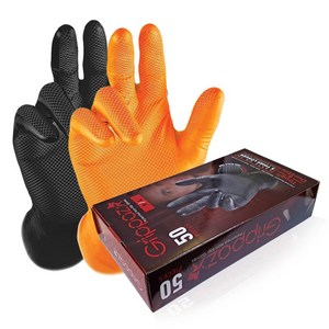 [사은-까칠이 라텍스장갑1매] +기버스 그리파즈 질기고 두꺼운 니트릴장갑 50매 식품 요리 정비 세차 청소 미용 미끄럼방지 일회용 작업, 블랙, M, 1개