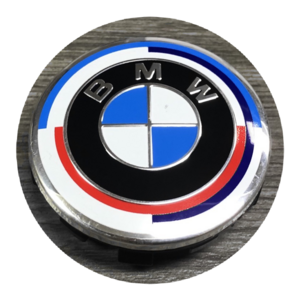 BMW 엠블럼 50주년 휠캡 로고 휠센터캡, 1개, !!!!50주년기념!!!, 엠블럼(82mm)-2핀, 4개