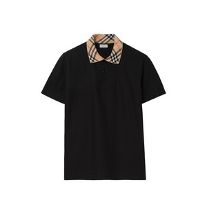 버버리 체크 칼라 코튼 폴로 셔츠, 블랙계열, Mid standard L(KR 105/110)