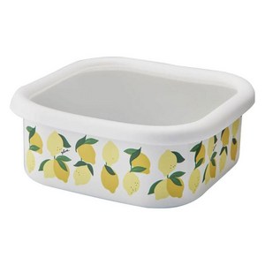 다마하시 플룬 법랑 사각 밀폐용기 레몬 L 950ml 일본제