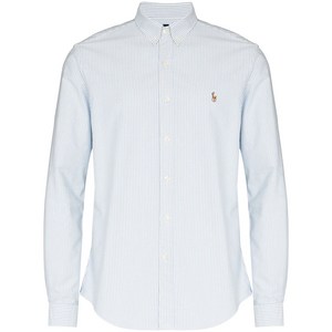 폴로랄프로렌 로고 자수 스트라이프 셔츠, 블루계열+화이트계열, Standard XL(KR 43)