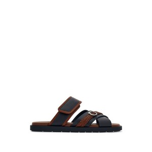 페라가모 간치니 오너먼트 샌들, Size 8(KR 270EE (Slim)), 블루계열+브라운계열