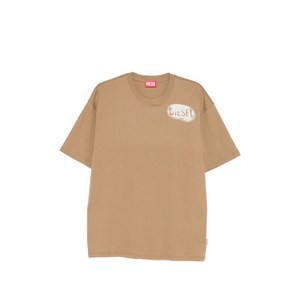 디젤 T-Adjust-V2 로고 디테일 티셔츠, 베이지계열, Standard M