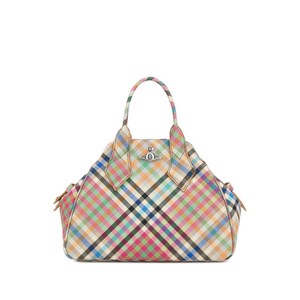 비비안웨스트우드 미디엄 야스민 플레이드 토트 백