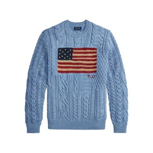 폴로랄프로렌 플래그 모티프 스웨터, 블루계열+레드계열, Standard L(KR 105)