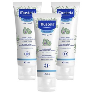 무스텔라 하이드라 모이스쳐라이징 페이셜 크림, 40ml, 3개
