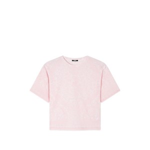 베르사체 프린트 코튼 티셔츠, 핑크계열, Italy 36(KR 33)