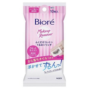 비오레 메이크업 리무버 닦기만 하면 되는 솜 모이스트 리치 휴대용, 10매입, 1개