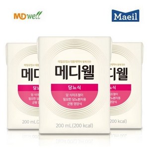 체험팩 메디웰 당뇨식 환자식 환자영양식, 200ml, 3개