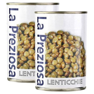 라프레치오자 렌틸 콩 통조림, 400g, 2개