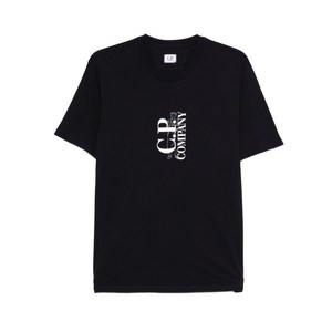 C.P.컴퍼니 로고 프린트 코튼 티셔츠, 블루계열, Standard S
