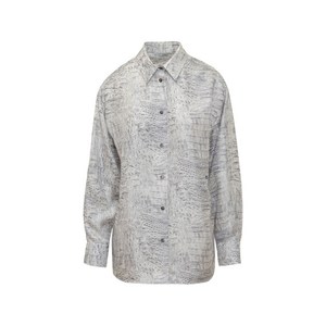 페라가모 애니멀 프린트 셔츠, 베이지계열+그레이계열, Italy 44(KR 77)