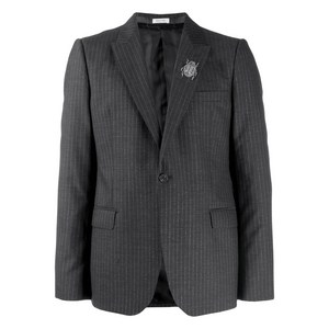 알렉산더맥퀸 알렉산더 맥퀸 곤충 모티프 장식 핀스트라이프 블레이저