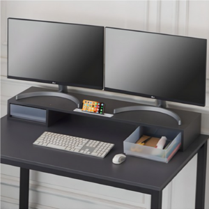 우드웰 스토리 서랍형 듀얼 모니터 받침대 MT-01