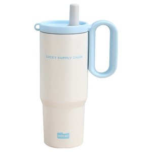 Tiger Pavilion 손잡이 빨대 텀블러, 720ml, 블루, 1개