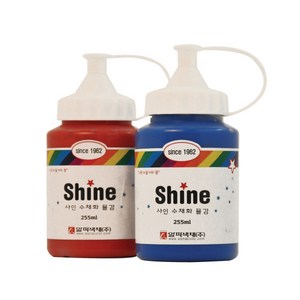 알파색채 샤인수채화물감 12 빨강 Red, 255ml, 1색