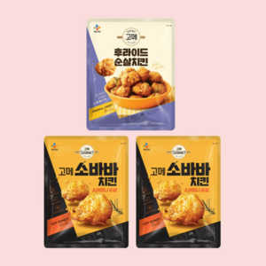 씨제이제일제당 소바바치킨 순살 x2 + 후라이드 순살치킨, 3개, 450mg