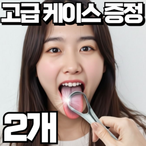 [1+1] 더포인트 스테인레스 혀 클리너 입냄새 백태 제거 구강 청소 크리너, 2개, 10g